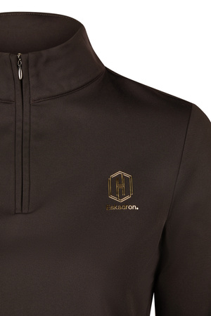 Bluzka Half-Zip Heritage ciemny brązowy