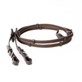 Wodze Kavalkade gumowane brązowe