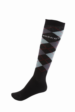 Skarpety Horka czarne w kratę