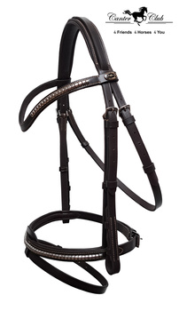 Ogłowie Canter Club Anglica Clincher brązowe