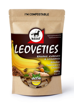 Leoveties smakołyki banan, kurkuma i siemię lniane 1KG