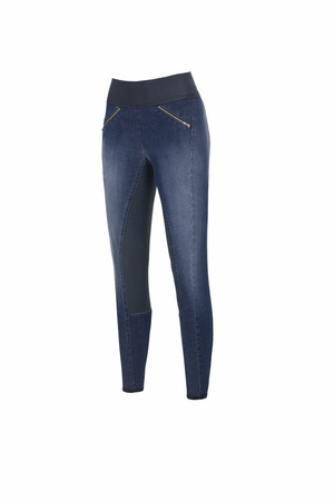 Bryczesy legginsy Pikeur Rosa Jeans Grip niebieski jeans