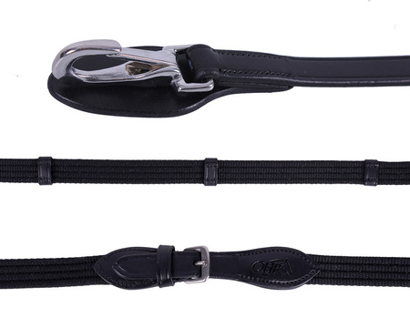 Wodze parciane na karabińczyk clip QHP czarne