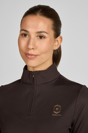 Bluzka Half-Zip Heritage ciemny brązowy