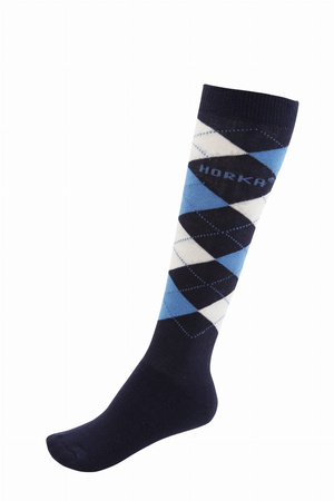 Skarpety Horka granatowe w kratę