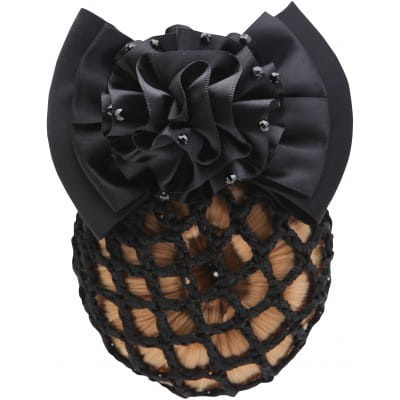 Spinka do włosów z siatką Horka czarna z cyrkoniami