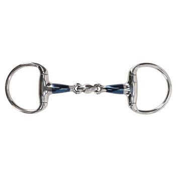 Wędzidło QHP Sweet Iron oliwkowe, podwójnie łamane14 mm