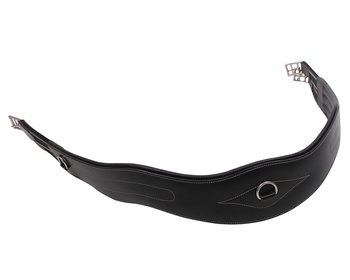 Popręg skórzany QHP czarny