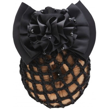 Spinka do włosów z siatką Horka czarna z cyrkoniami