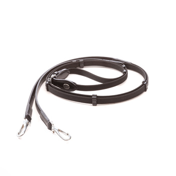 Wodze Kavalkade gumowane na karabińczyk czarne